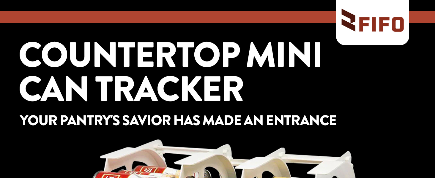 FIFO Countertop Mini Can Tracker Holds 30 Standard 10 to 24 Oz Can Sizes, White