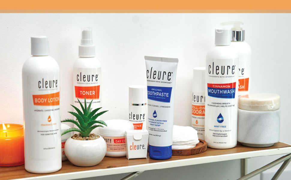 all cleure products are created for sensitive skin by being fragrance free SLS free &amp; paraben free