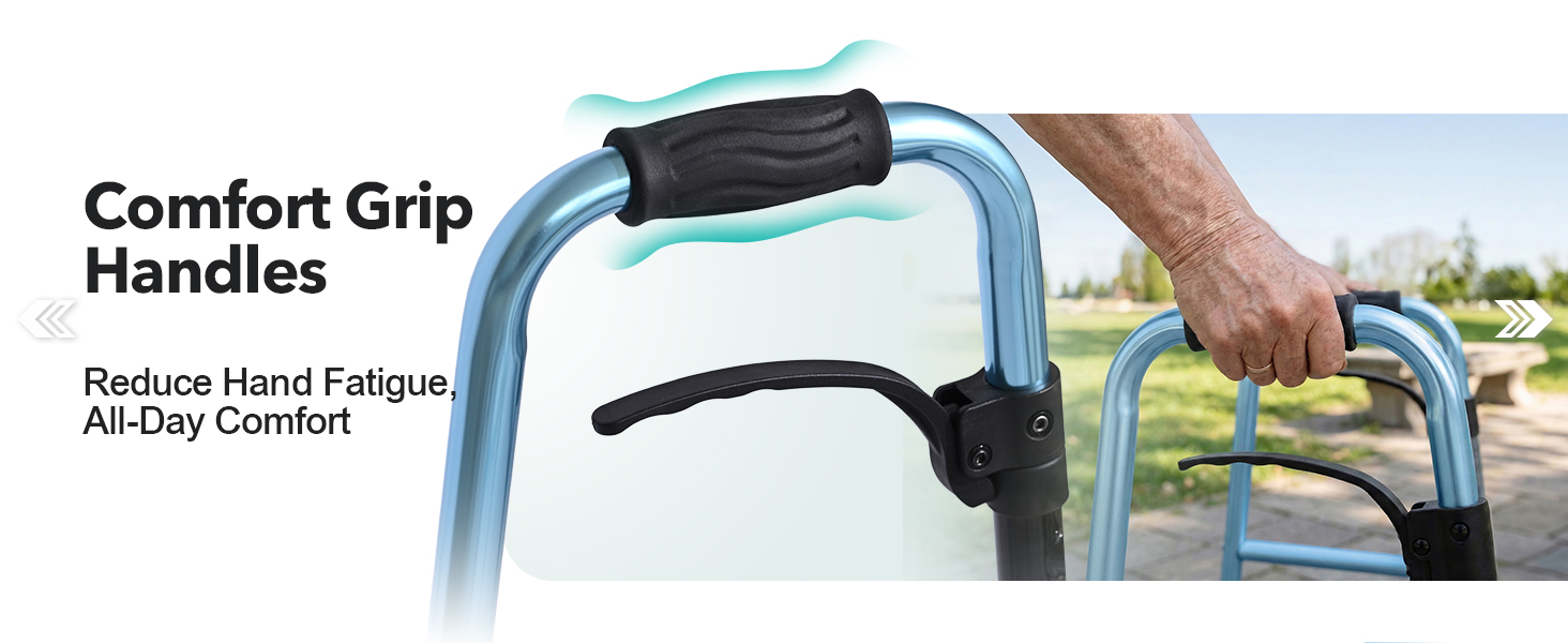 walkers for seniors with ergonomic soft non-slip handles
