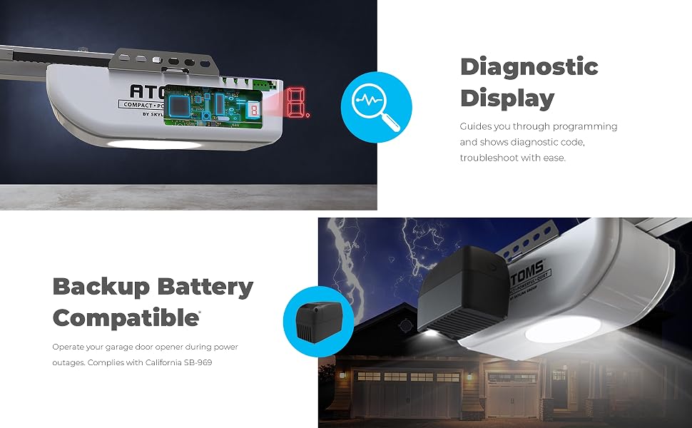diagnostic display, backup battery compatible