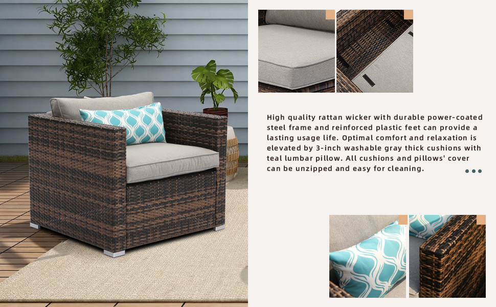 comfort thick cushion with zipper