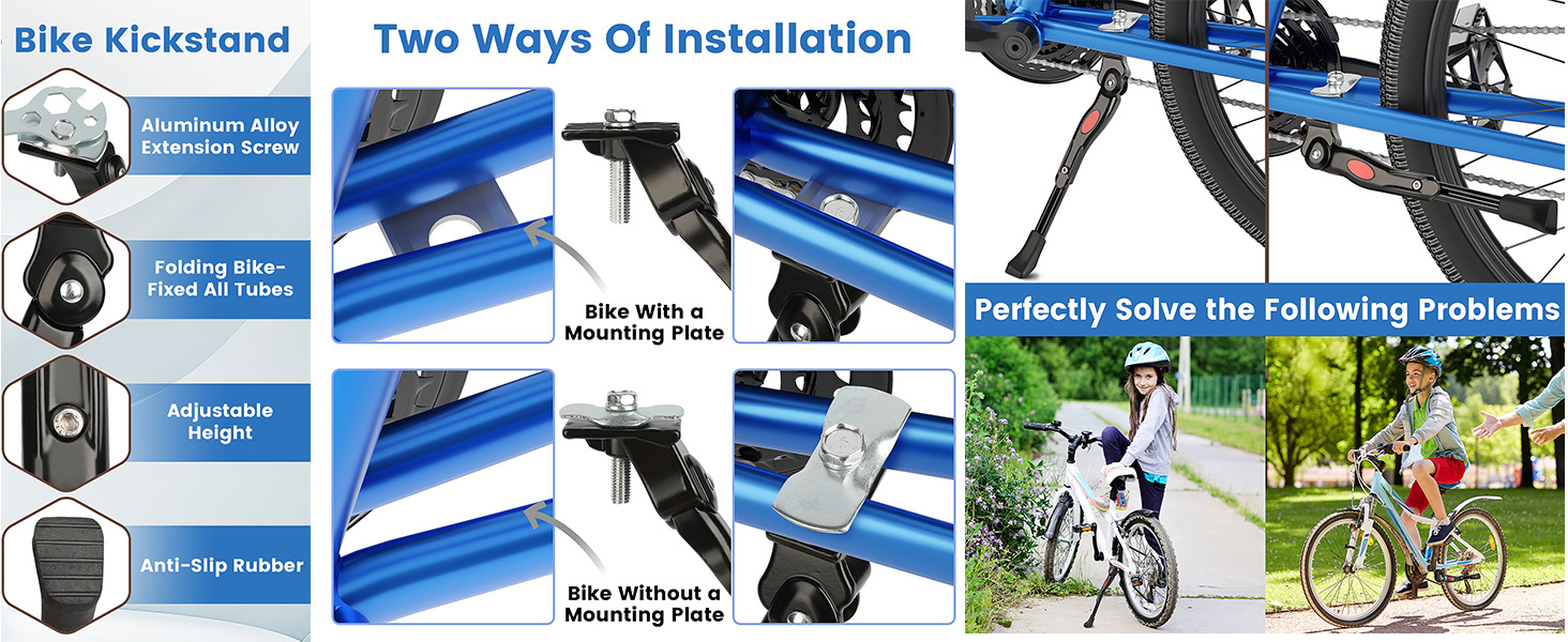 kickstand for kid bike for 16-18-20 inch
