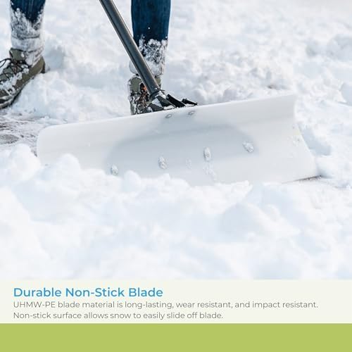 Suncast 36" Snow Pusher with Steel Core Shade and Non-Stick Blade Surface