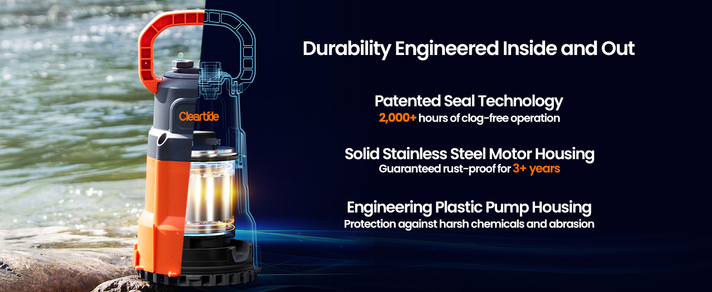 Cleartide Submersible Utility Water Pump