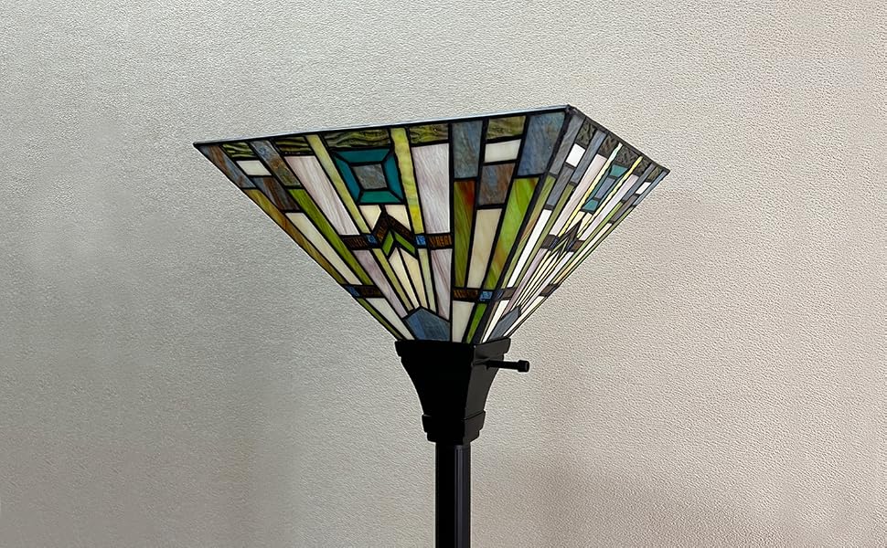 tiffany lamp torchiere floor lamp stained glass