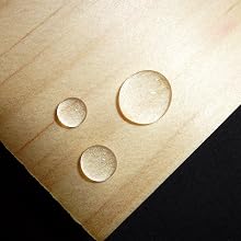 water beading on timber