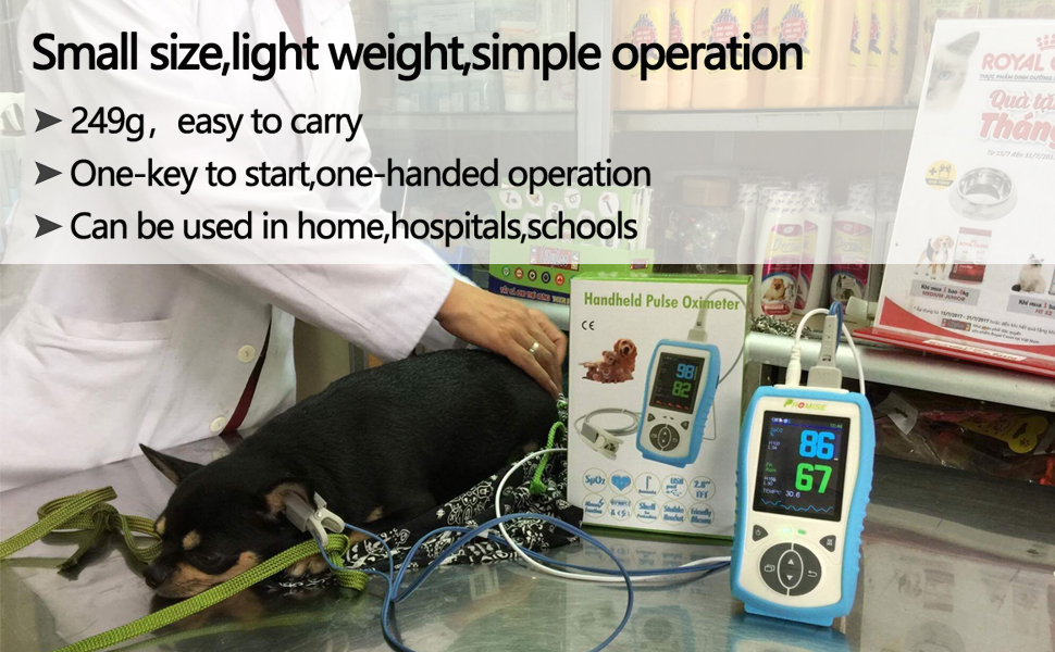 Handheld oximeter for veterinary