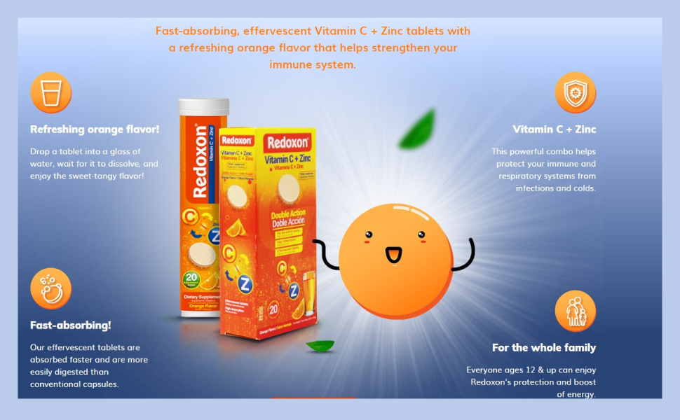 Redoxon, Vitamins, Vitamin C, Zinc, Faster Absorption