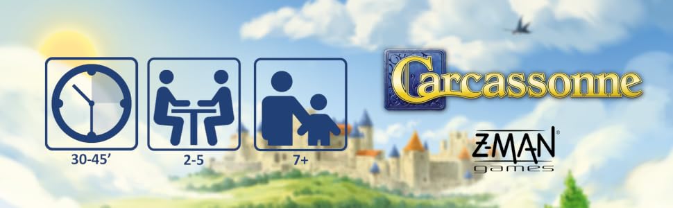 Carcassonne board game for kids and adults tile placement strategy game for family game night