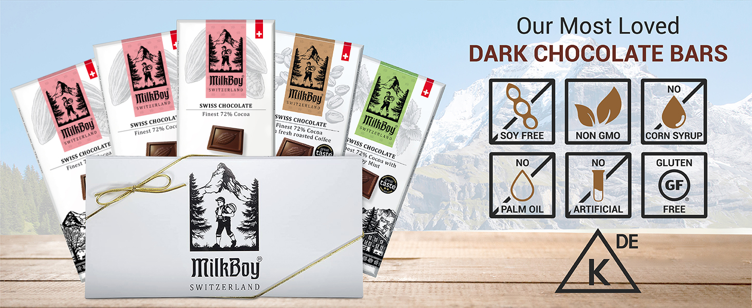 Milkboy Swiss Gourmet Chocolate Bars Valentines Day Chocolate Candy Mixed Variety Gift Box