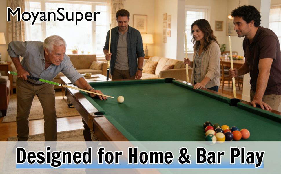 MoyanSuper Pool Cue Sticks 4-Pack, 58 Inch Billiard Cues for Home &amp;amp; Bar Play