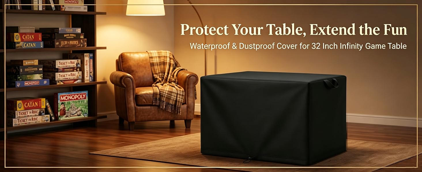32 inch infinity game table cover waterproof dustproof board game table protector black