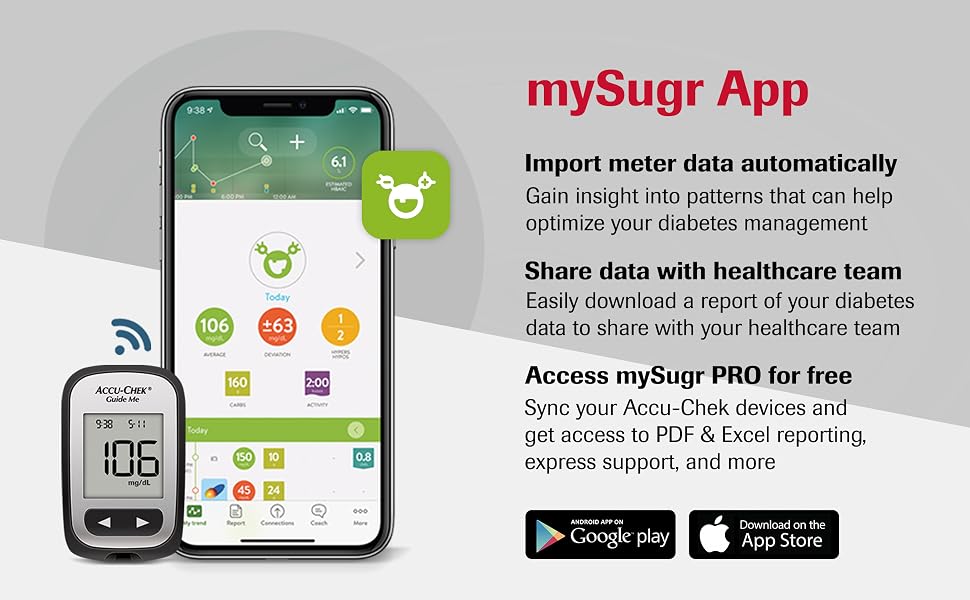 Sync your Accu Chek monitors to the mySugr app to simplify blood sugar tracking and data sharing