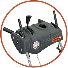 dashboard, snow blower, LED, headlight, speed control, cup holder, heated hand grip, comfort,