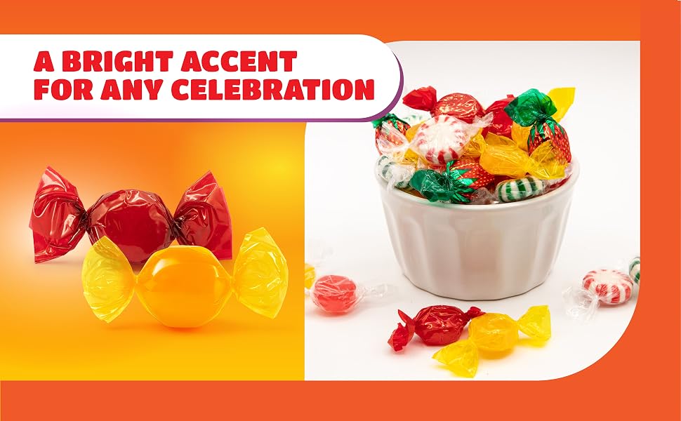 a bright accent for any celebration colorful wrapped hard candy bowl for parties and holiday events