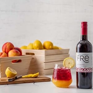 Fre Red Blend with Peach Sour Mocktail