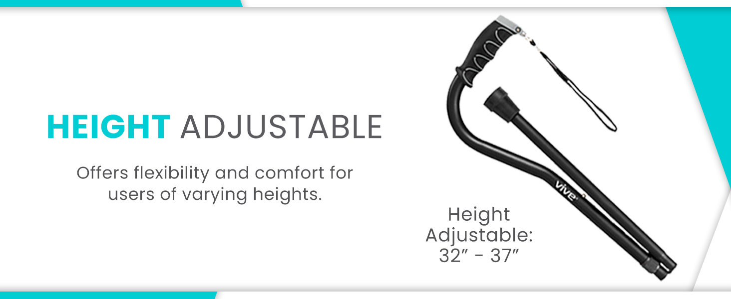 vive walking offset cane stick for men women seniors nonslip