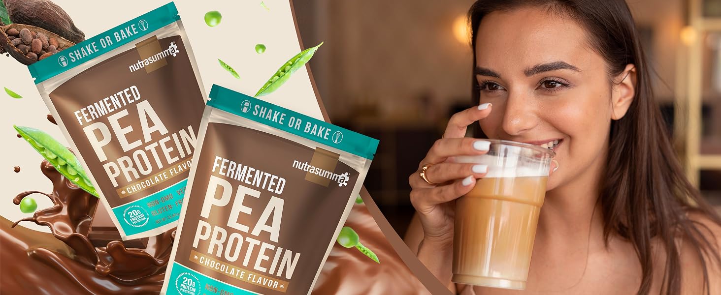 Nutrasumma 100% Plant Based Fermented Pea Protein Powder Unflavored