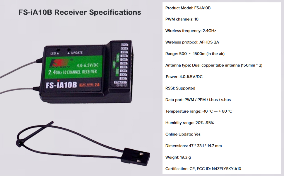 Flysky FS-i6X RC Transmitter with FS-iA10B Receiver