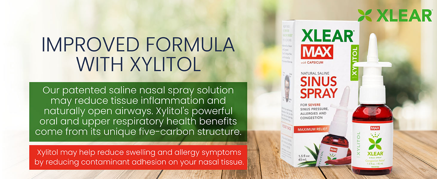 nasal spray saline xylitol allergy relief congestion natural sinus sinusitis decongestant