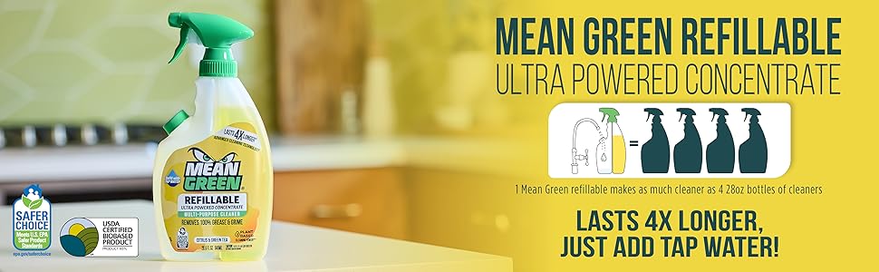 mean green ultra powered concentrate all purpose cleaner glass bathroom window spray multi surface