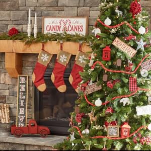 Wood Bead Garland Christmas Wooden Cranberry Beaded Garlands