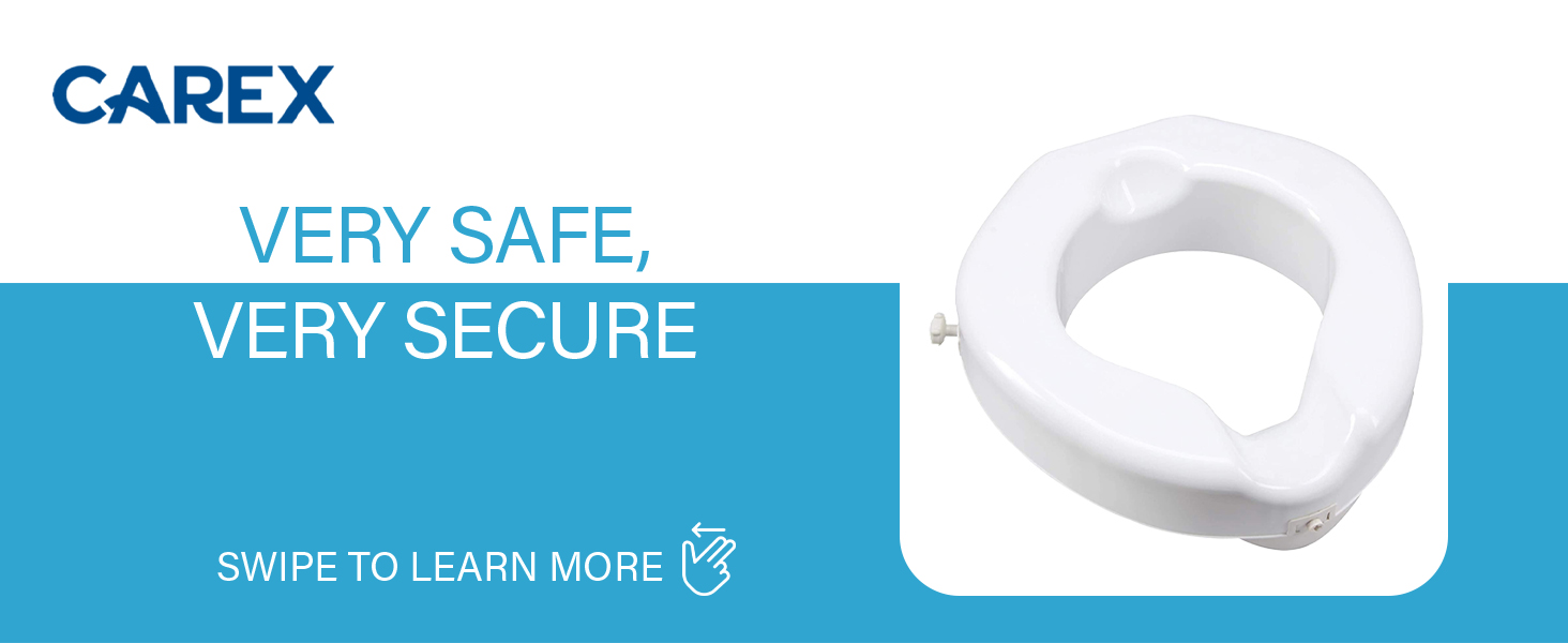 Carex Raised Toilet Seat for Elongated and Round Bowls