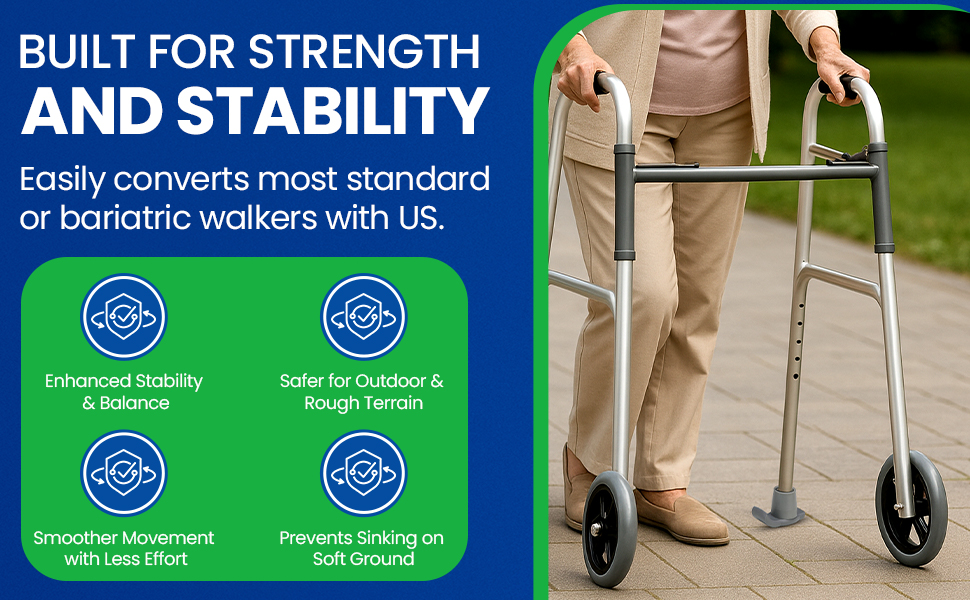 HEALTHLINE Walker 5 Inch Wheels and Glides