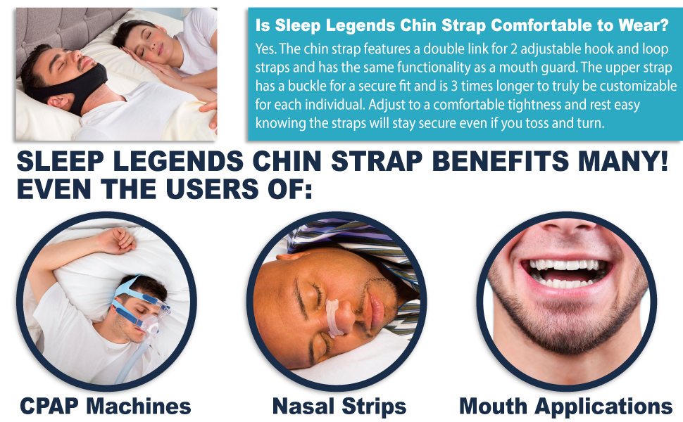 Using selected neoprene fabric premium chin straps are ultra breathable to prevent night sweats