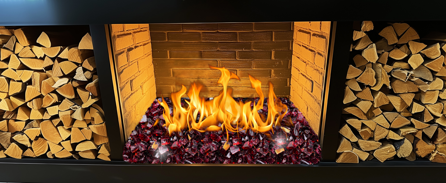 Red fire glass