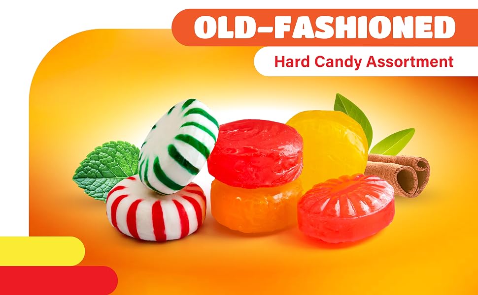 old fashioned hard candy assortment with peppermint spearmint strawberry butterscotch lemon cherry