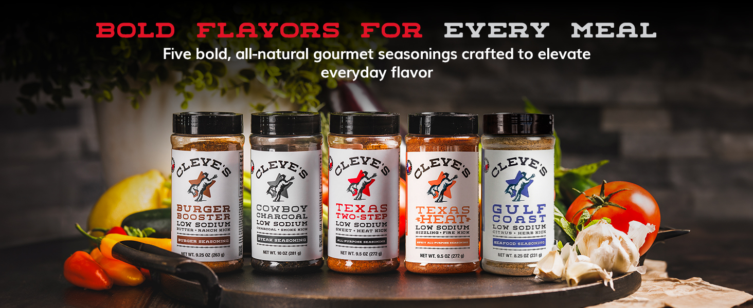 Cleves gourmet bold seasonings with less salt