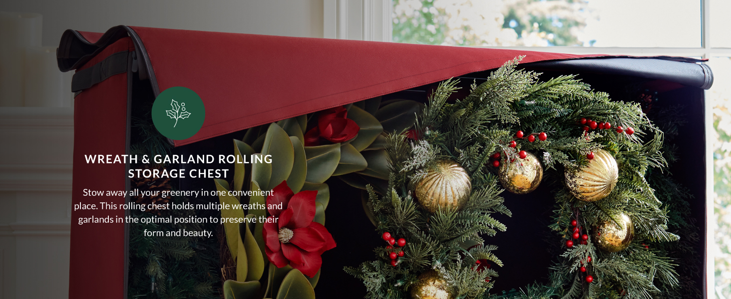 Balsam Hill Wreath and Garland Greenery Rolling Storage Chest