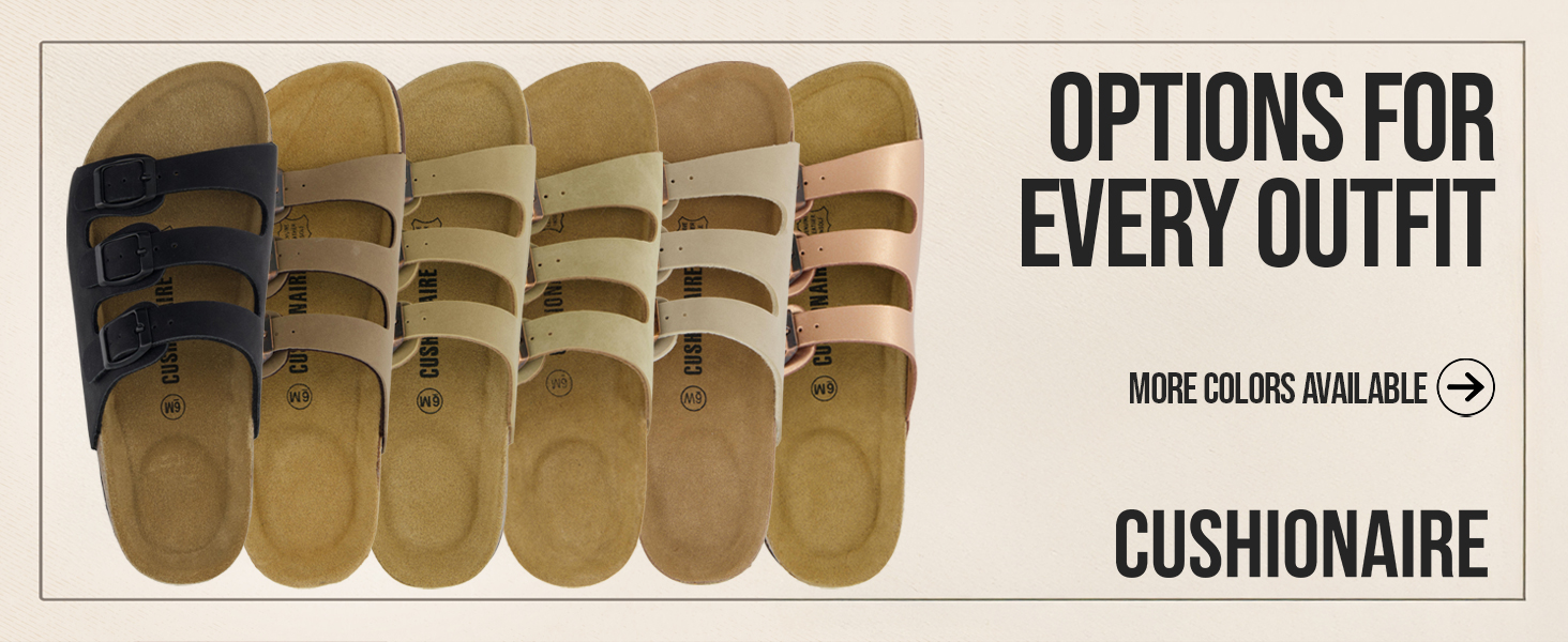 Lela, banner, lifestyle, cork footbed sandal, cushionaire