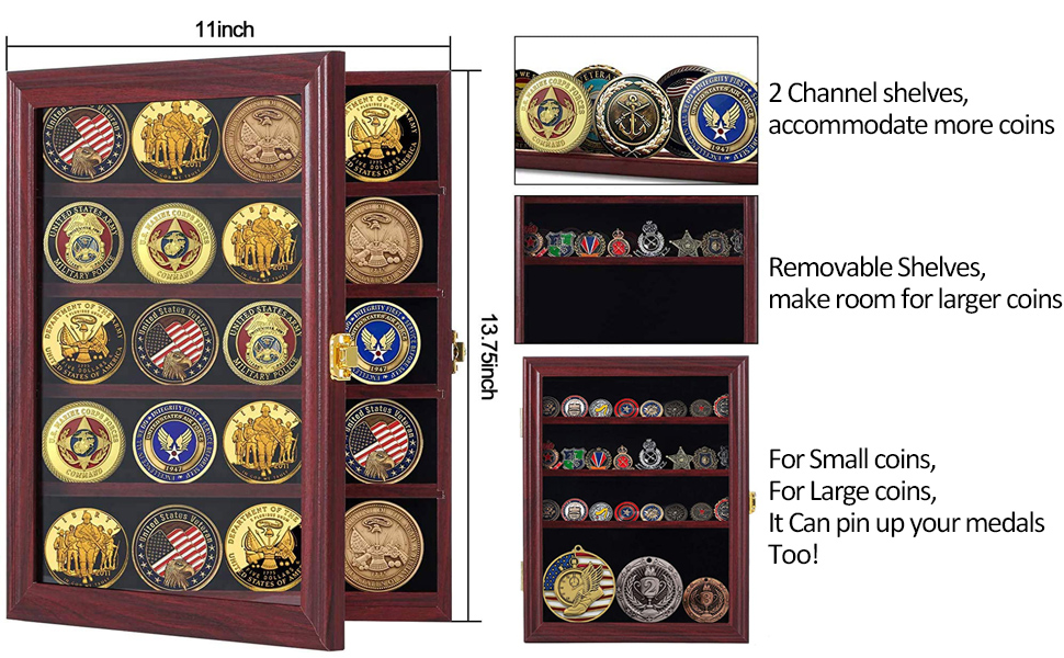 Military Challenge Coin Display Case