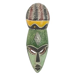 NOVICA Mask,Wooden MaskHandmade,Wall Decor,Home Decor,Wall Hanging,Multicolor,Office Decor,Wall Art