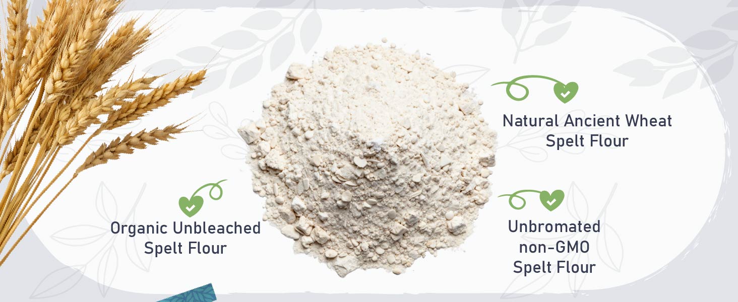 Natural Ancient Wheat Spelt Flour Organic Unbleached Unbromated non GMO Flour