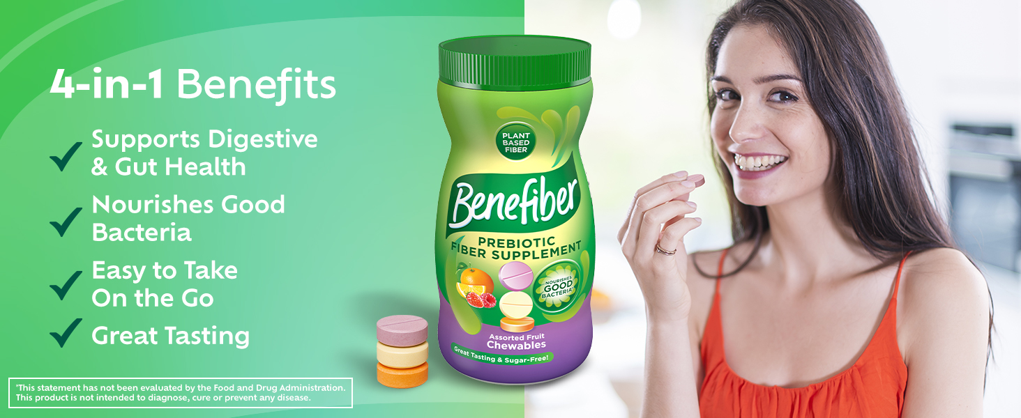 4in1 benefits: supports digestive and gut health, nourishes good bacteria, easy to take on the go
