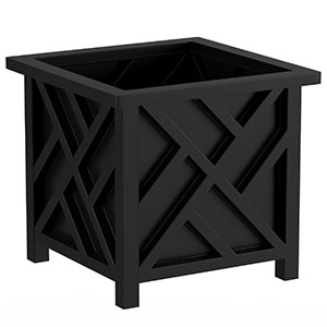 Pure Garden Lattice Design Planter Box, Black