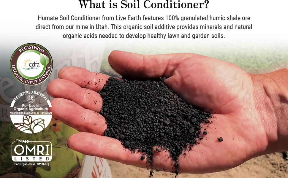 Humate Soil Conditioner is mined from a humic shale deposit in Utah.