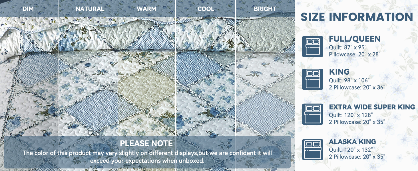 Blue Patchwork Quilt Set