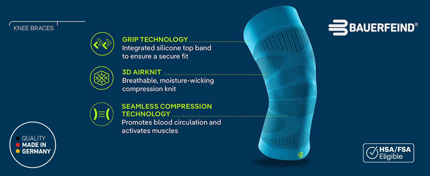 knee brace with lines pointing parts of the brace