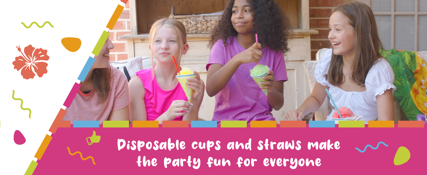 disposable cups and straws make the party fun for everyone