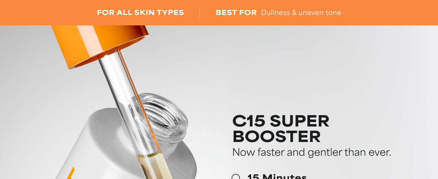 C15 Super Booster dullness uneven tone vitamin c brightening glow serum skin care paulas choice