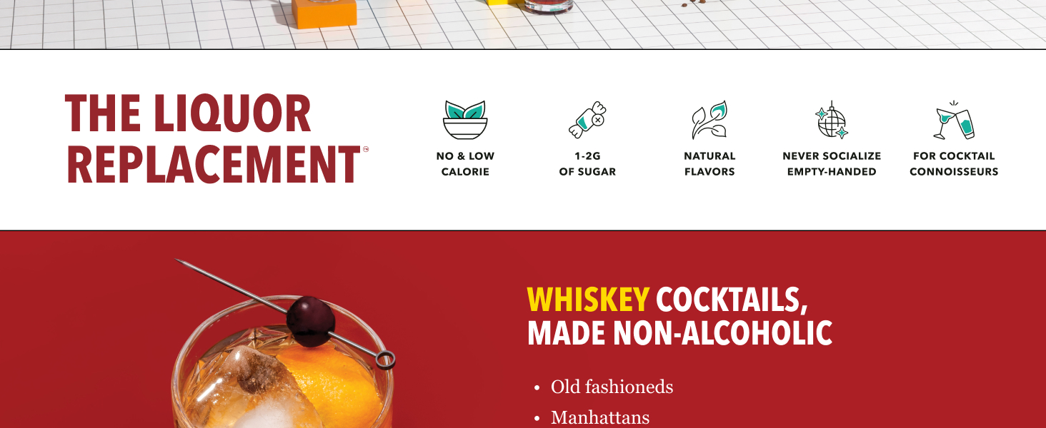 5 Ritual Bottles with cocktails on a teal background