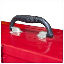 Torin BIG RED 18" Cantilever Style Portable Steel Tool Box with Trays and Metal Latch Closure, Red
