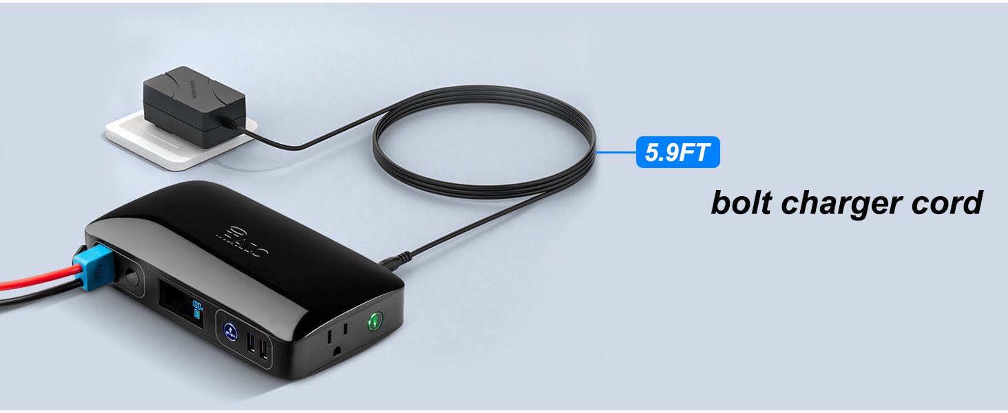 halo charger cord with 5.9FT total is sufficient for indoor use