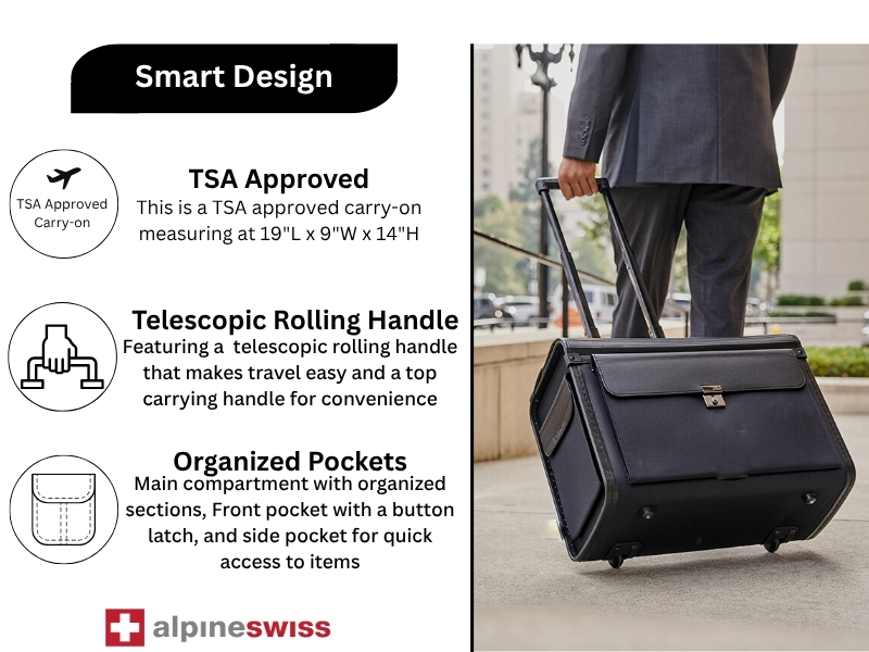 Rolling briefcase, briefcase, laptop briefcase, attaché lawyers Case, rolling case, TSA approved