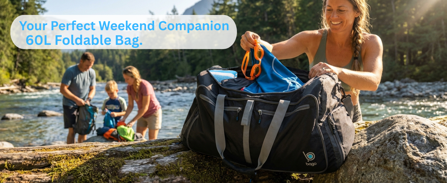A weekender bag for a family travel