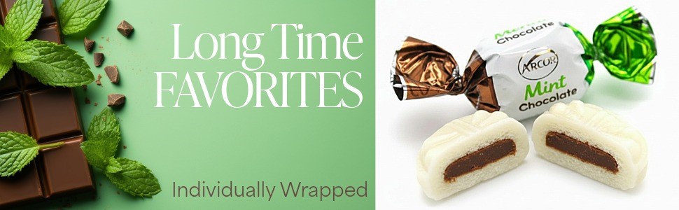 Delightful candies combine refreshing mint with rich chocolate for a perfectly balanced treat